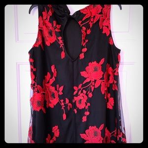 Stunning Black and Red Lace Dress NWT XL